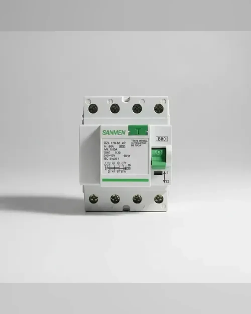 Interruptor de Corrente de Fuga DR 4P 80A 30MA